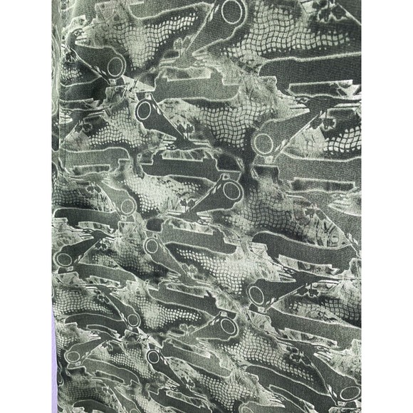 BOFF Button Down Shirt Men's Size XL Green Short Sleeve Geometric 100% Polyester - Picture 11 of 12